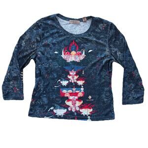 I.e. Relaxed Petite VTG Asian Motif Y2K Long Sleeve Top Women’s XL petite Tee